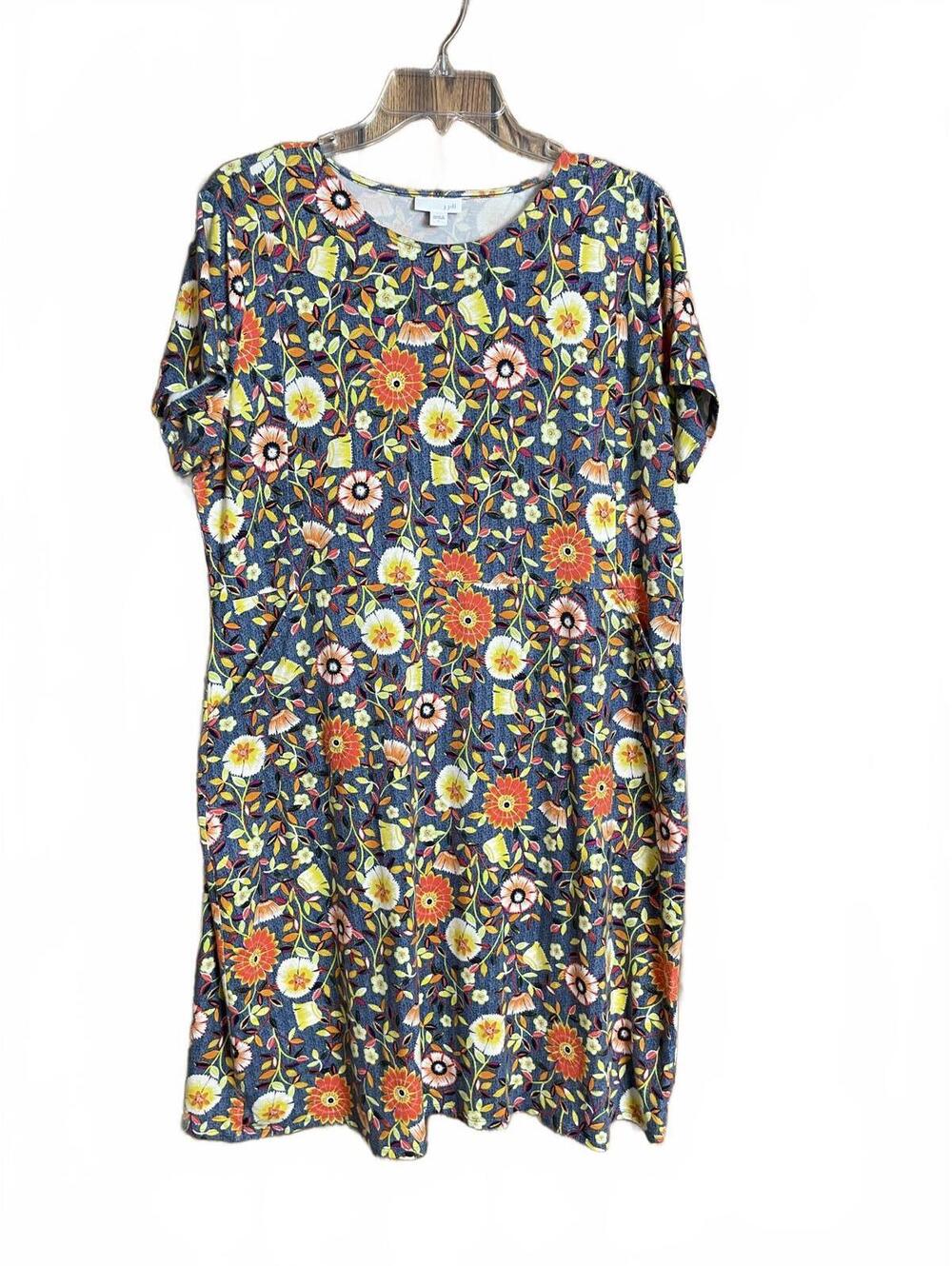 J Jill multicolor short sleeve knit dress large